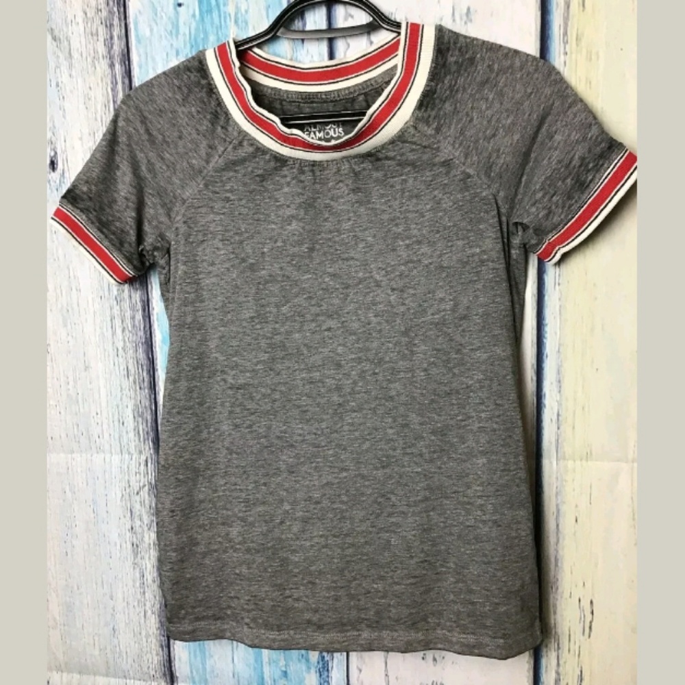 Almost Famous Gray Red White Top (B)